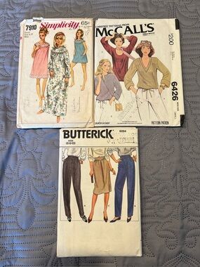 Simplicity, McCalls & Butterick Women's Vintage Sewing Pattern - Pants, Skirt